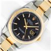 Image 2 : Rolex Mens Two Tone Black Index Datejust Wristwatch