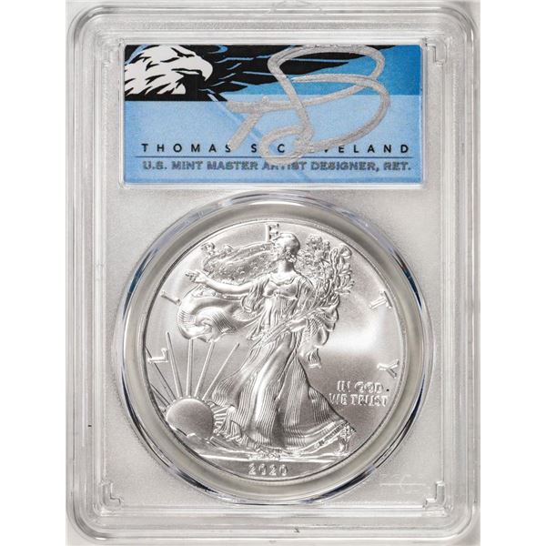 2020 $1 American Silver Eagle Coin PCGS MS70 First Day Of Issue Cleveland Signature