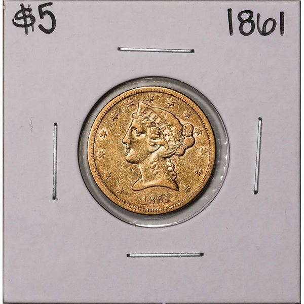 1861 $5 Liberty Head Half Eagle Gold Coin