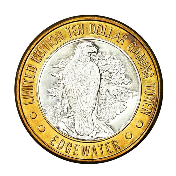.999 Fine Silver Edgewater Laughlin, Nevada $10 Limited Edition Gaming Token