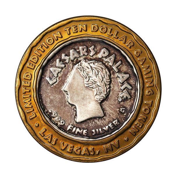 .999 Silver Caesars Palace Las Vegas, Nevada $10 Casino Limited Edition Gaming Token