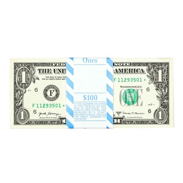 Pack of (100) Consecutive 2017A $1 Federal Reserve STAR Notes Atlanta