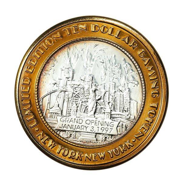 .999 Fine Silver New York New York Las Vegas, Nevada $10 Limited Edition Gaming Token