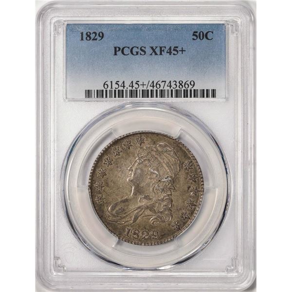 1829 Capped Bust Half Dollar Coin PCGS XF45+