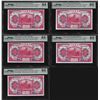 Image 1 : (5) Consecutive 1914 China Bank of Communications 10 Yuan Notes PMG Choice Unc. 64EPQ