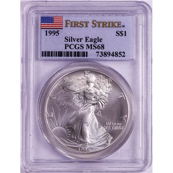 1995 $1 American Silver Eagle Coin PCGS MS68 First Strike