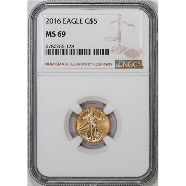 2016 $5 American Gold Eagle Coin NGC MS69