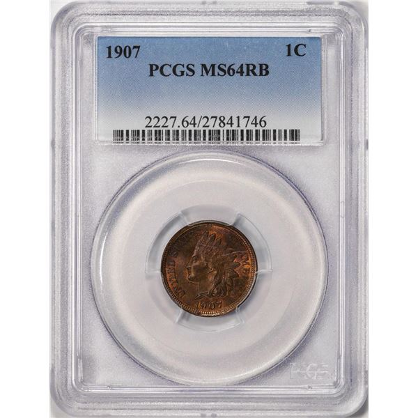 1907 Indian Head Cent Coin PCGS MS64RB