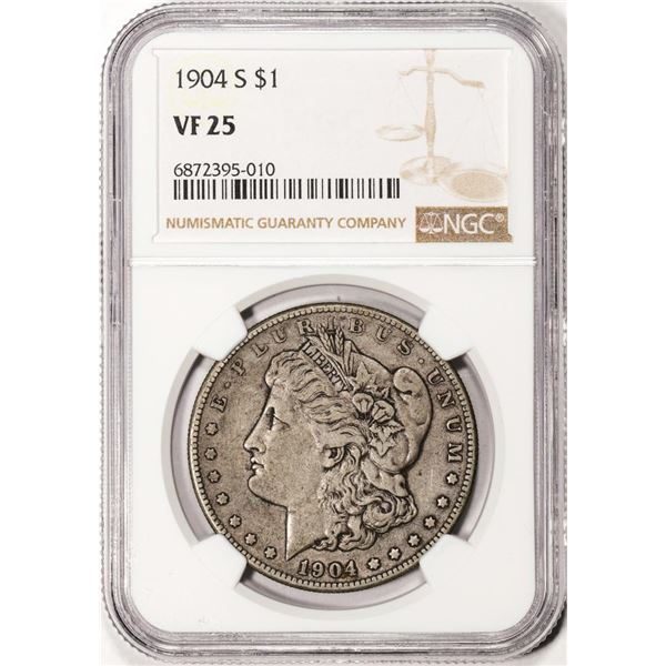 1904-S $1 Morgan Silver Dollar Coin NGC VF25