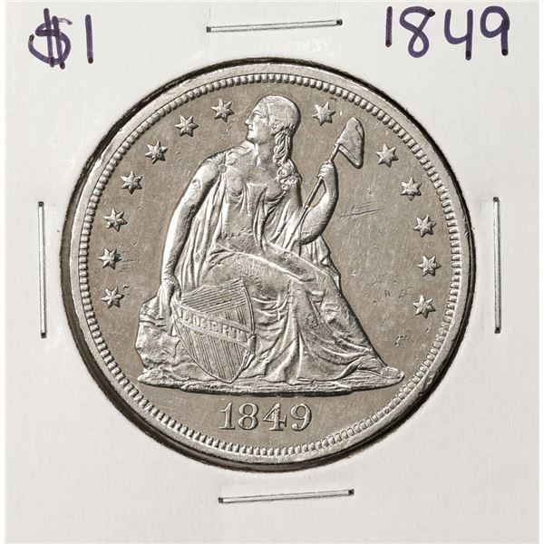 1849 $1 Seated Liberty Silver Dollar Coin