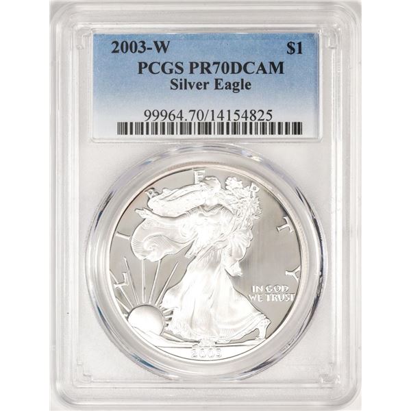 2003-W $1 Proof American Silver Eagle Coin PCGS PR70DCAM