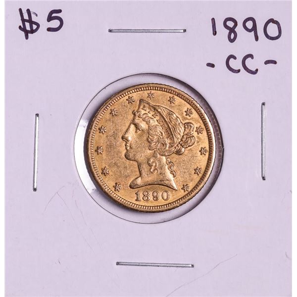 1890-CC $5 Liberty Head Half Eagle Gold Coin