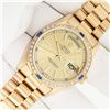 Image 2 : Rolex Mens 18K Yellow Gold Sapphire and Diamond Day Date President Wristwatch