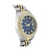 Image 3 : Rolex Ladies Two Tone Blue Vignette Diamond Datejust WristWristwatch