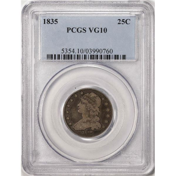 1835 Capped Bust Quarter Coin PCGS VG10