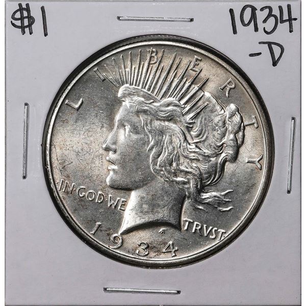 1934-D $1 Peace Silver Dollar Coin