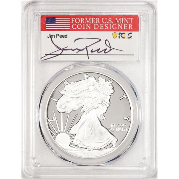 2020-W $1 Proof American Silver Eagle Coin PCGS PR70DCAM FDOI Jim Peed Signed