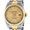 Image 1 : Rolex Men's Two Tone Champagne Tapestry Datejust Wristwatch