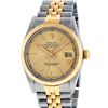 Image 2 : Rolex Men's Two Tone Champagne Tapestry Datejust Wristwatch