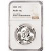 Image 1 : 1955 Franklin Half Dollar Coin NGC MS64FBL