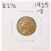 Image 1 : 1925-D $2 1/2 Indian Head Quarter Eagle Gold Coin