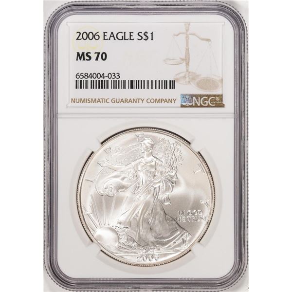 2006 $1 American Silver Eagle Coin NGC MS70