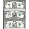 Image 1 : Lot of (3) 1990 $50 Federal Reserve Notes Minor Offset Error