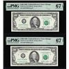 Image 1 : (2) Consecutive 1985 $100 Federal Reserve Notes Fr.2171-G PMG Superb Gem Unc 67EPQ