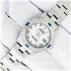 Image 3 : Rolex Ladies Stainless Steel White Roman Sapphire and Diamond Datejust Wristwatch