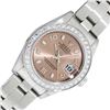 Image 1 : Rolex Ladies Stainless Steel Salmon Arabic Diamond Datejust Wristwatch