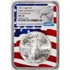 Image 1 : 2021 Type 2 $1 American Silver Eagle Coin NGC MS70 Early Releases Flag Core