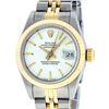 Image 1 : Rolex Ladies Two Tone White Index Datejust Wristwatch