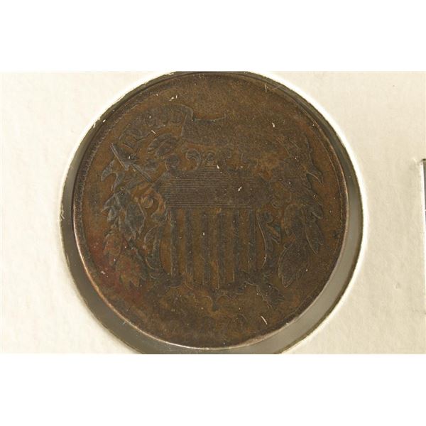 1870 US TWO CENT PIECE BENT