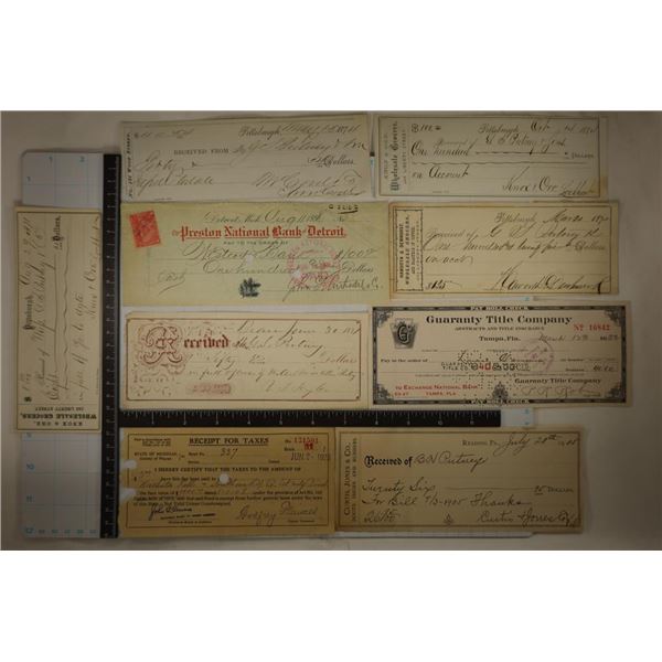 9 PIECES LOT WITH 6-LATE 1800'S CANCELLED BANK