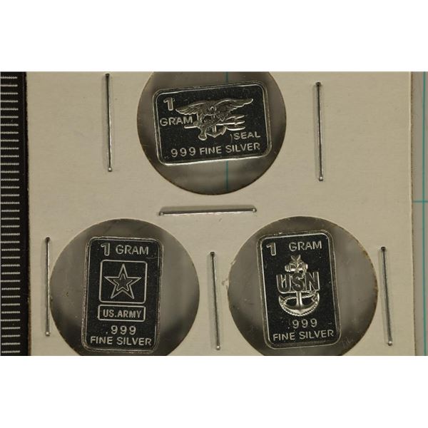 3-1 GRAM SILVER PF MILITARY THEMED INGOTS