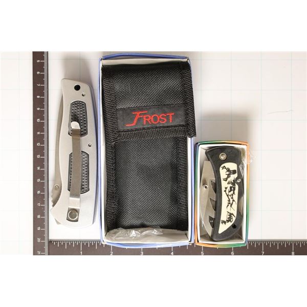 2-BRAND NEW FOLDING KNIVES IN PACKAGING, 3 