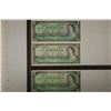 Image 1 : 3-BANK OF CANADA CRISP UNC $1 BILLS: 1-1954 & 2-