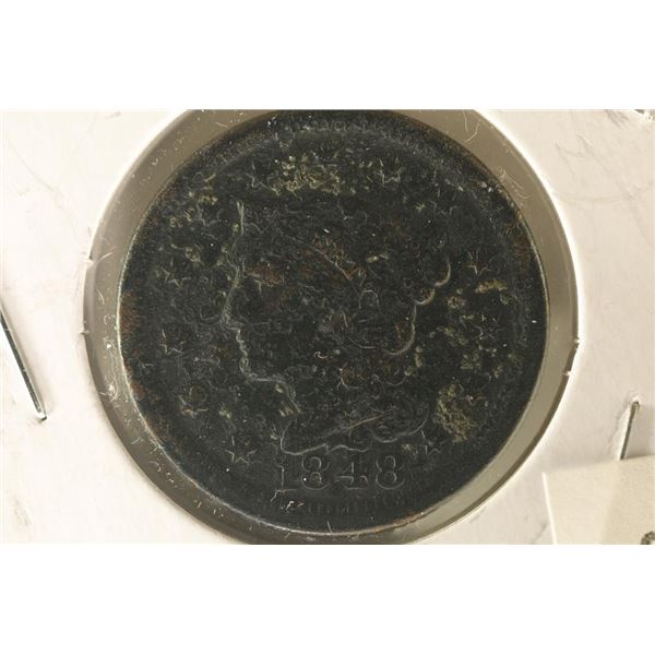 1848 US LARGE CENT CORROSION ON OBVERSE