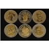 Image 1 : 6-PARTIALLY GOLD PLATED DOUBLE EAGLE TOKENS:
