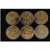 Image 2 : 6-PARTIALLY GOLD PLATED DOUBLE EAGLE TOKENS: