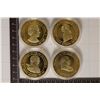 Image 1 : FOUR-1 3/4" PROOF GOLD COLORED: WHITE HOUSE