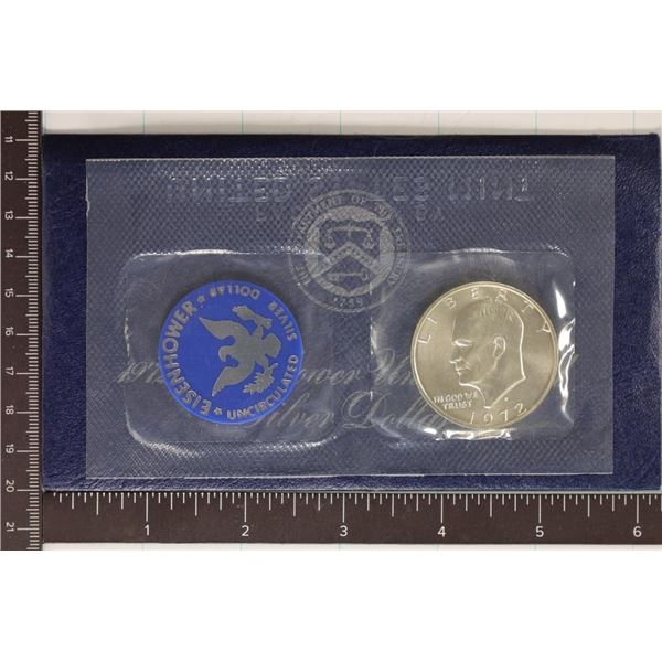 1972-S  IKE SILVER DOLLAR UNCIRCULATED (BLUE PACK)