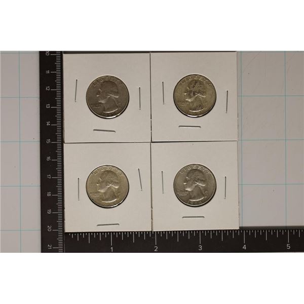 1962, 1963, 64 & 1964-D WASHINGTON SILVER QUARTERS