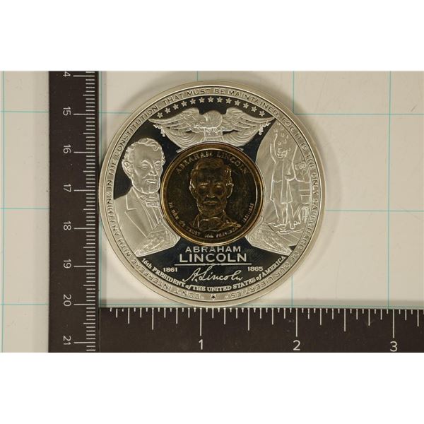 ENCASED ABRAHAM LINCOLN DOLLAR IN PF SILVER