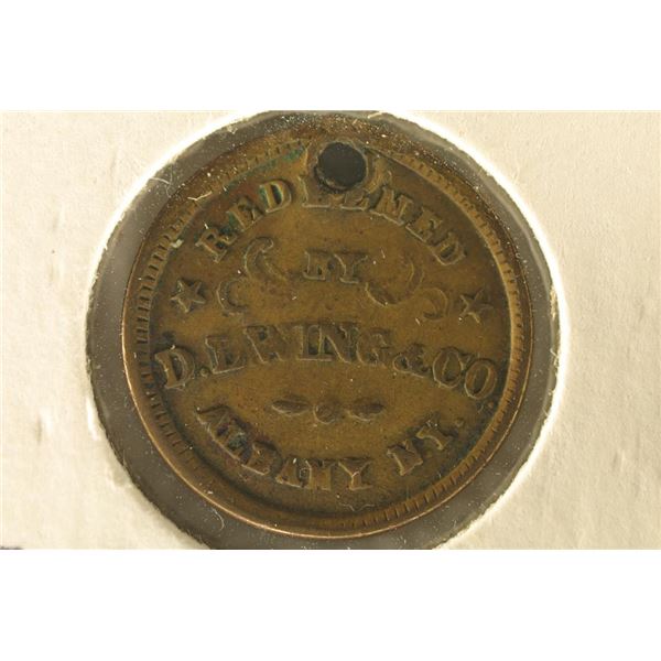 CIVIL WAR TOKEN-UNION FLOUR, REDEEMED BY D. L.