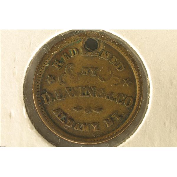 CIVIL WAR TOKEN-UNION FLOUR, REDEEMED BY D. L.