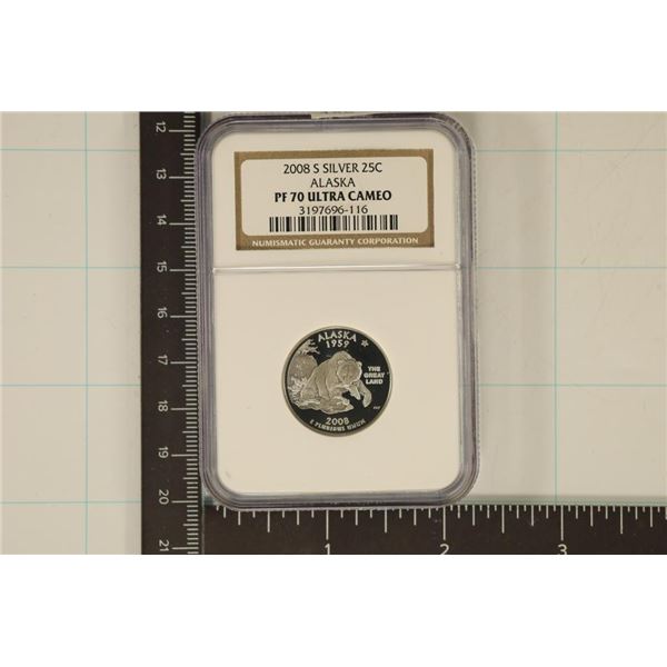 2008-S SILVER ALASKA QUARTER NGC PF70 ULTRA CAMEO