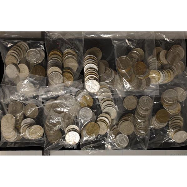 250-ASSORTED FOREIGN COINS: 25 COINS PER SEALED