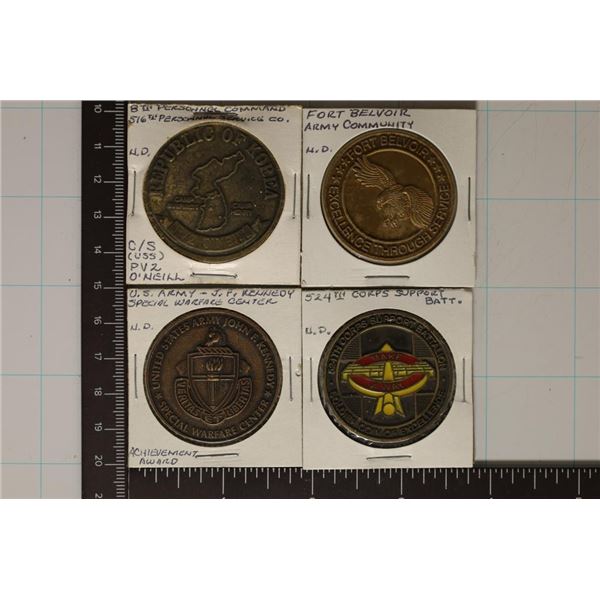 4-US ARMY MEDAL CHALLENGE COINS: PV2 O'NEILL,