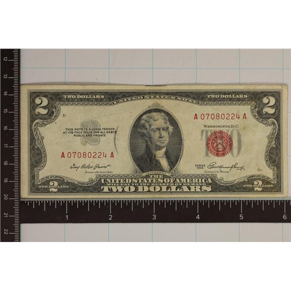 1953 US $2 RED SEAL NOTE